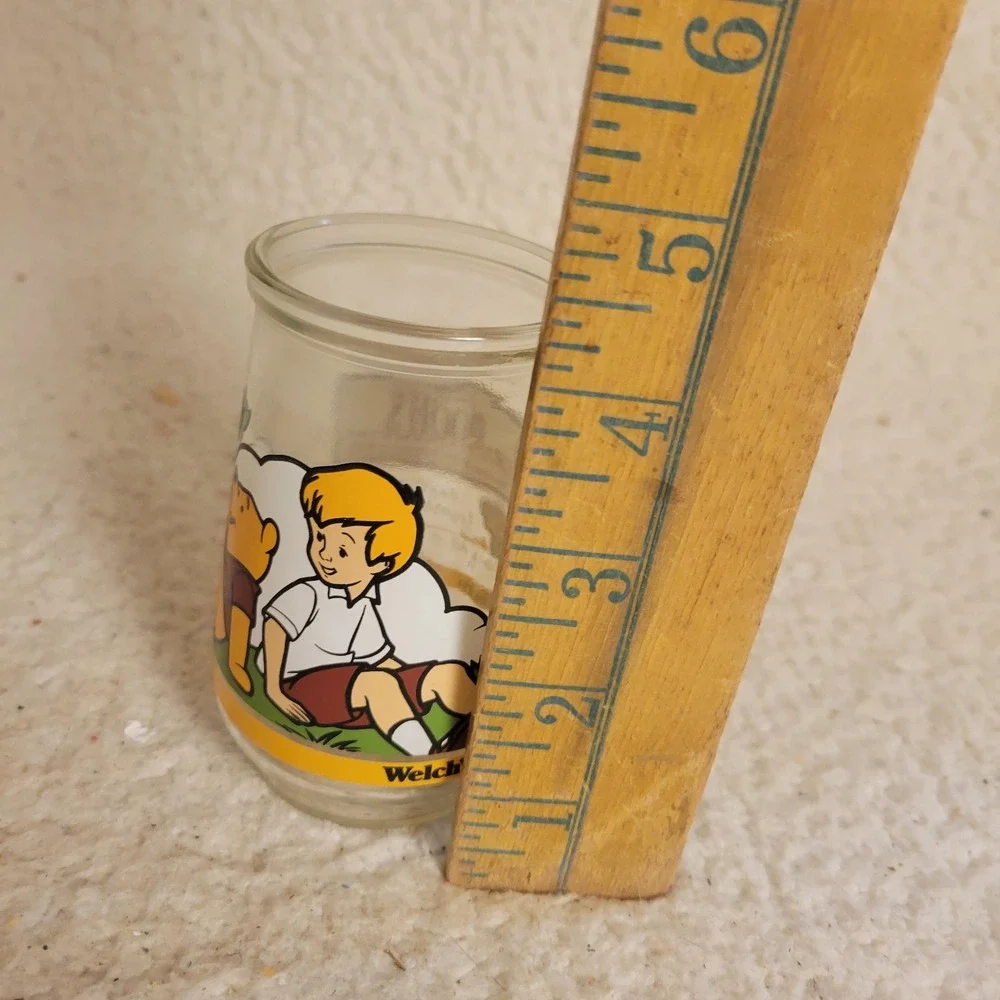 Welch's Jelly Jar Disney Winnie the Pooh Glass OS Clear Excellent 90s Vintage